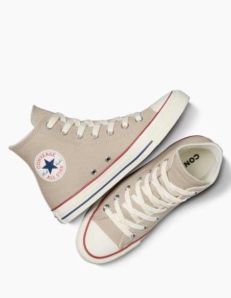 Sneakers Converse Chuck High Beige en toile beige pour femme