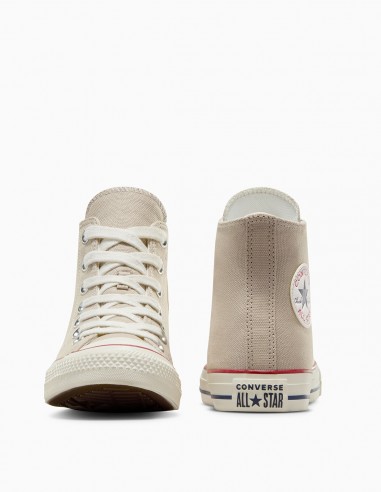 Sneakers Converse Chuck High Beige en toile beige pour femme