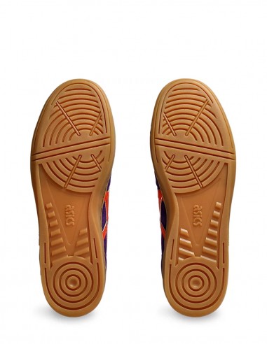 Baskets Asics Skyhand en suède violet avec bandes orange pour femme