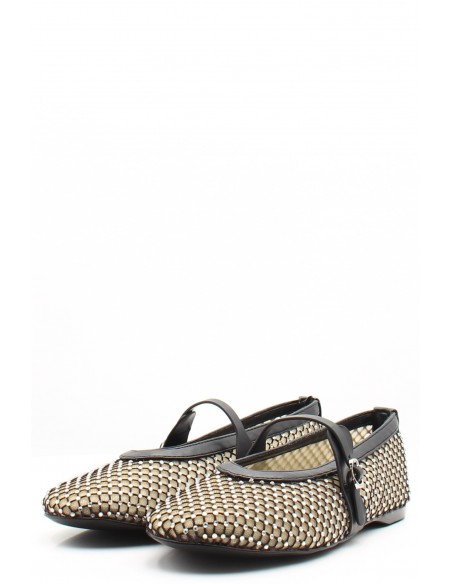 Ballerines Steve Madden Rejoice-R noires et mesh avec bride pour femme