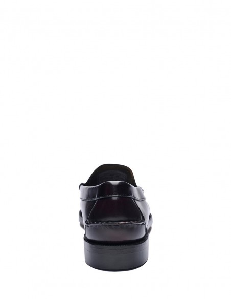 Mocassins Sebago Classic Dan femmr en cuir bordeaux au style casual