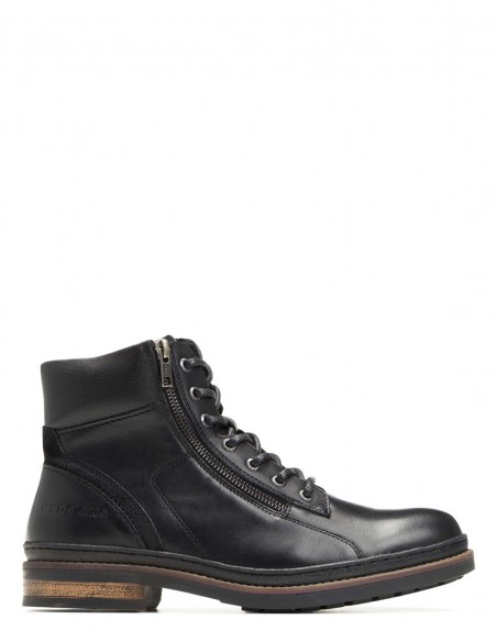 Bottines Redskins ST761 Tirso en cuir noir avec zip latéral pour homme