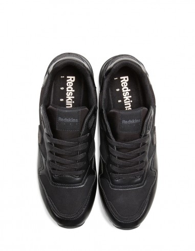 Baskets Redskins ST271 en cuir noir avec détails en textile pour homme