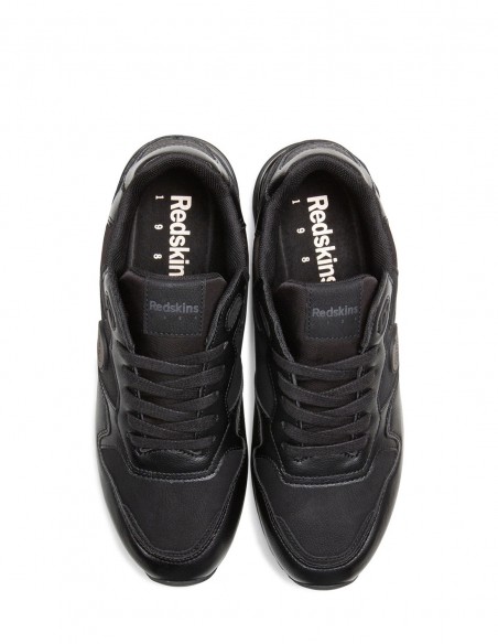 Baskets Redskins ST271 en cuir noir avec détails en textile pour homme