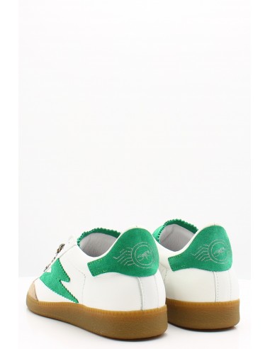 Baskets Semerdjian Aslan femme en cuir blanc avec détails suède vert