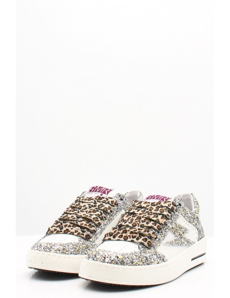 Baskets Semerdjian Noubar Glitter avec paillettes et lacets léopard
