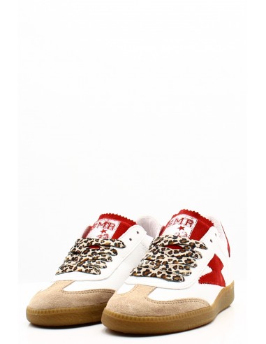 Baskets Semerdjian Aslan en cuir blanc avec détails rouges pour femme