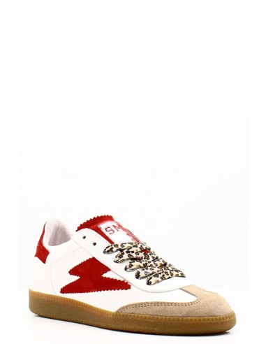 Baskets Semerdjian Aslan en cuir blanc avec détails rouges pour femme