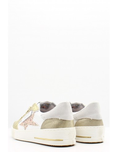 Baskets Semerdjian Ale Glitter en cuir blanc et détails doré pour femme