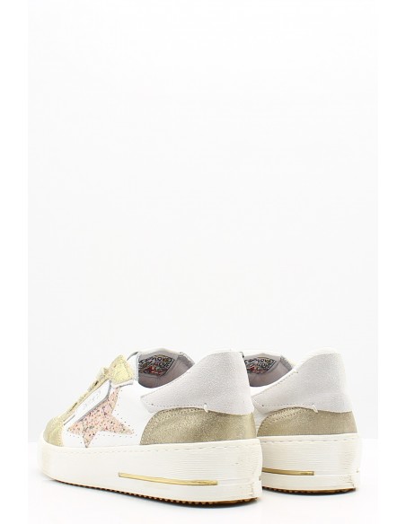 Baskets Semerdjian Ale Glitter en cuir blanc et détails doré pour femme