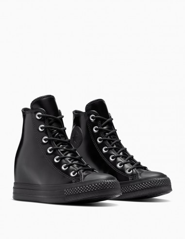 Sneakers Femme Chuck Iteration Other High Compensées Cuir Noir