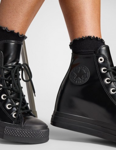 Sneakers Femme Chuck Iteration Other High Compensées Cuir Noir