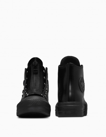 Baskets Converse Ctas Lift Hi - Baskets montantes en cuir noir avec zip