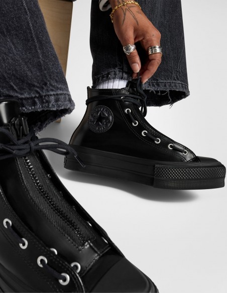 Baskets Converse Ctas Lift Hi - Baskets montantes en cuir noir avec zip