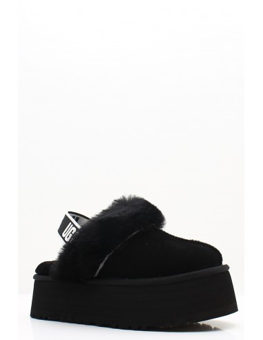 Chaussons UGG Funkette femme en suède noir avec plateforme et fourrure