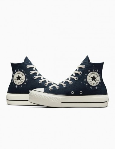 Sneakers Converse Ctas Lift Hi Galaxy en bleu avec plateforme moderne