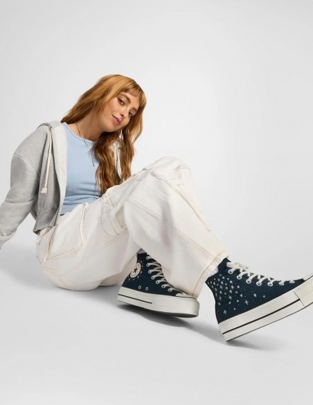 Sneakers Converse Ctas Lift Hi Galaxy en bleu avec plateforme moderne