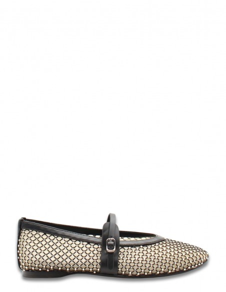 Ballerines Steve Madden Rejoice-R noires et mesh avec bride pour femme