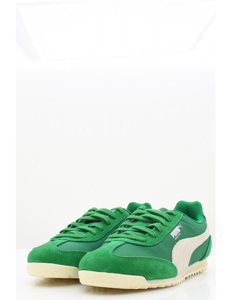 Baskets Puma Arizona en vert et beige, style rétro pour un look vintage