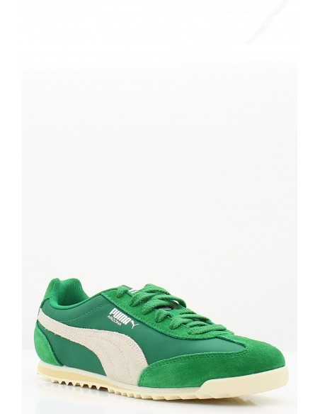Baskets Puma Arizona en vert et beige, style rétro pour un look vintage