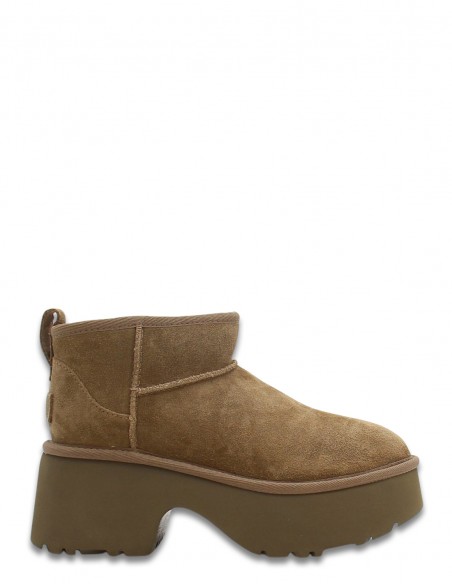 Boots fourrés UGG Platform Mini en suède marron  avec semelle épaisse