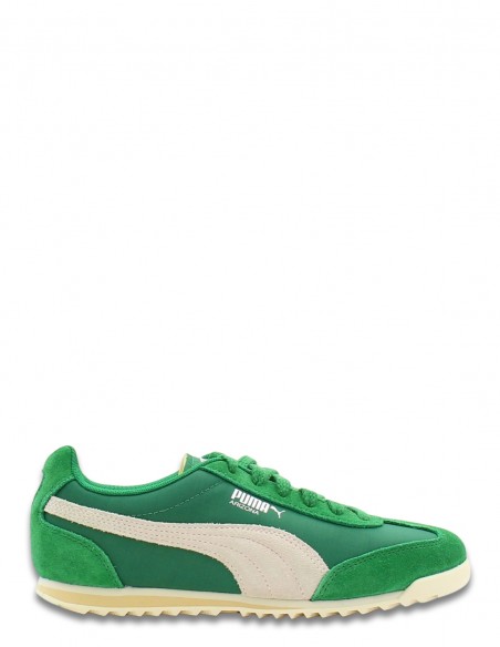 Baskets Puma Arizona en vert et beige, style rétro pour un look vintage