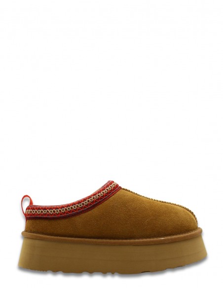 Les Mules Kharisma Dolly 350/24 en suède camel avec plateforme épaisse