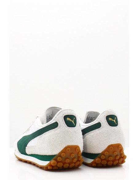 Sneakers Puma Easy Rider Nylon - Baskets en cuir blanc et suède vert