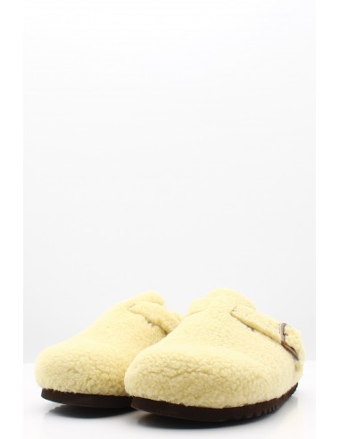 Sabots Scholl Fae New Femme - Sabots en fourrure crème avec boucle dorée