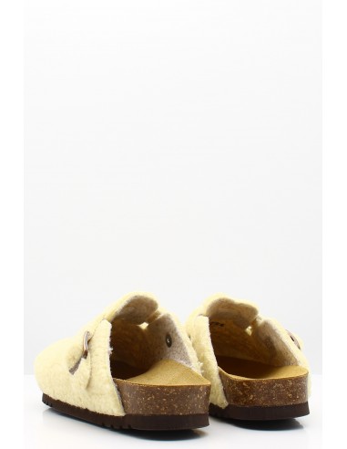 Sabots Scholl Fae New Femme - Sabots en fourrure crème avec boucle dorée