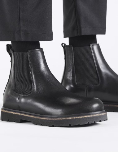 Bottines Chelsean Birkenstock Highwood en cuir suédé noir pour homme