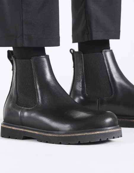 Bottines Chelsean Birkenstock Highwood en cuir suédé noir pour homme