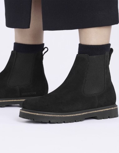 Bottines Chelsea Birkenstock Highwood en suède noir avec semelle crantée