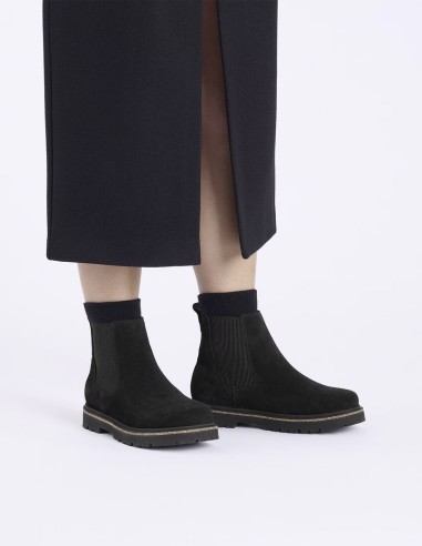 Bottines Chelsea Birkenstock Highwood en suède noir avec semelle crantée