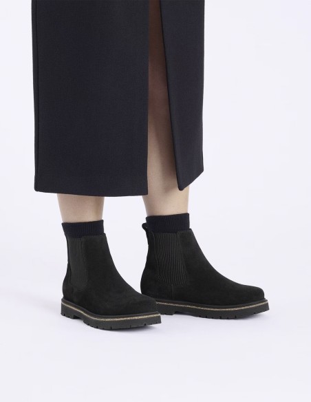 Bottines Chelsea Birkenstock Highwood en suède noir avec semelle crantée