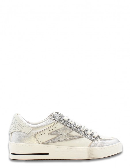 Baskets Semerdjian Noubar argentées avec paillettes pour un look glamour
