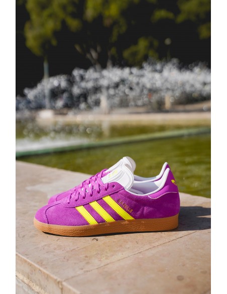 Sneakers Femme Adidas Original Gazelle W Purple Yellow - Hylton.fr