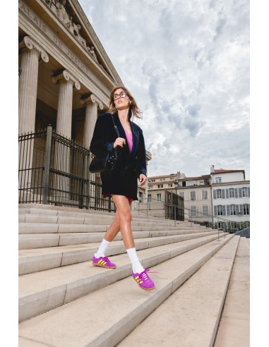 Sneakers Femme Adidas Original Gazelle W Purple Yellow - Hylton.fr