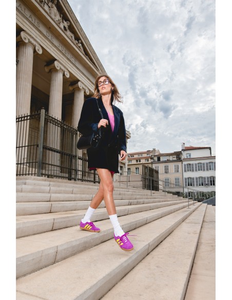 Sneakers Femme Adidas Original Gazelle W Purple Yellow - Hylton.fr