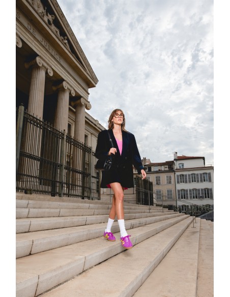 Sneakers Femme Adidas Original Gazelle W Purple Yellow - Hylton.fr