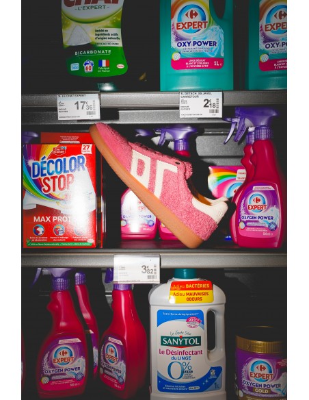 Baskets Roses Back 70 avec Fourrure Vegan - Élégance et Confort Rétro