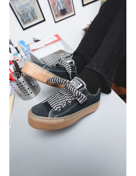 Baskets Converse Chuck Taylor All Star Lift en Noir Gomme Marron - Hylton