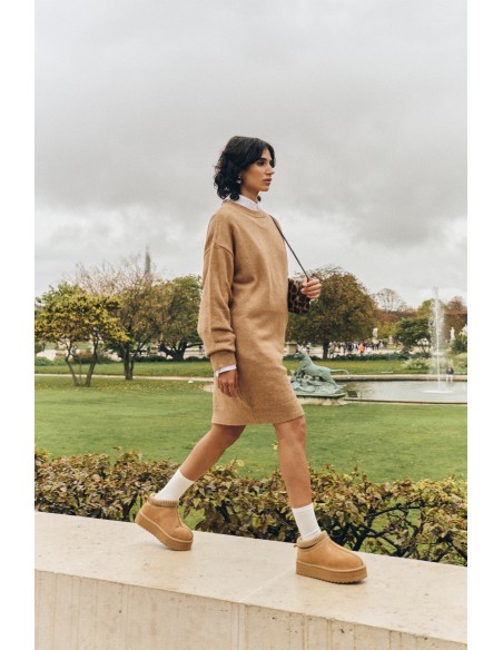 Bottines Platform Suède Beige - Colors of California