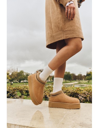 Bottines Platform Suède Beige - Colors of California