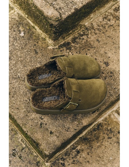 Colors of California - Sabots Femme Cow Suede Platform Vert - Hylton.fr