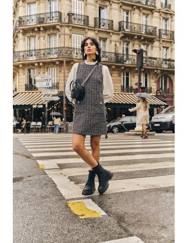 Bottines Palladium en toile noire avec semelle épaisse pour femme