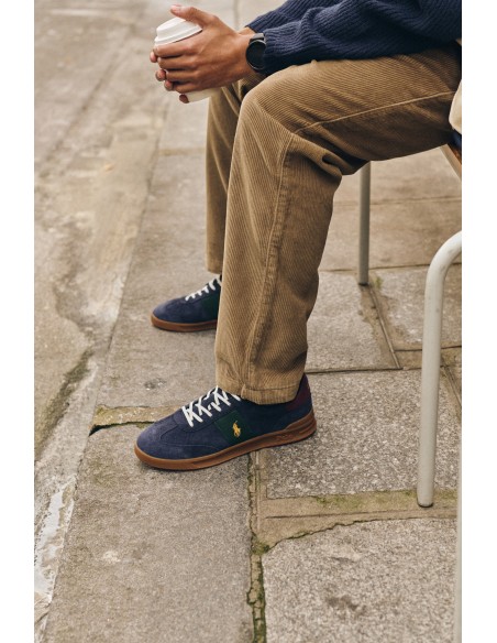 Polo Ralph Lauren Heritage Aera - Baskets Homme en Daim Bleu Marine