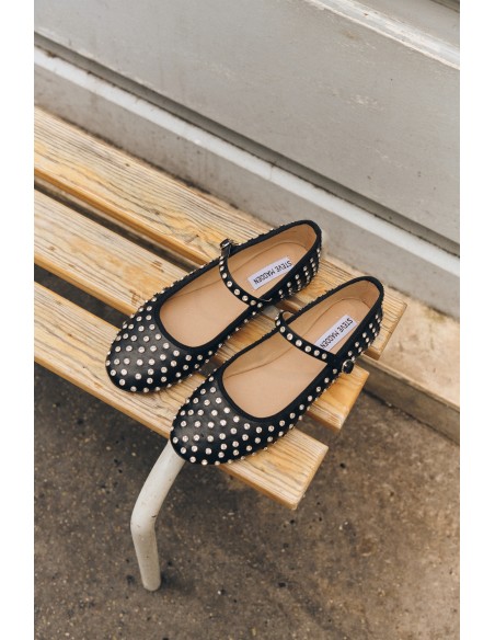 Steve Madden Vigneta-r - Ballerines noires cloutées avec bride femme