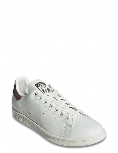 Baskets Adidas Stan Smith - Baskets blanches en cuir avec détails marron