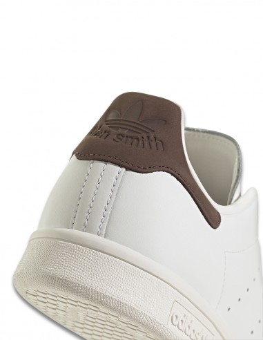 Baskets Adidas Stan Smith - Baskets blanches en cuir avec détails marron